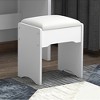 Gulches Fashion Vanity Desk with Mirror for Makeup and Chair, Vanity Mirror with Lights and Table Set with 3 Color Lighting , 4 Drawers, White - 4 of 4