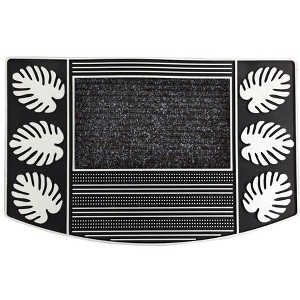 J&V TEXTILES Original Durable Rubber Door Mat, 18x28, Heavy Duty Doormat, Indoor Outdoor, Waterproof, Easy Clean, Low-Profile Mats for Entry, Garage - 1 of 2