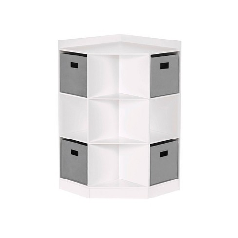 5pc Kids' Corner Cabinet Set With 4 Bins Set - Riverridge Home