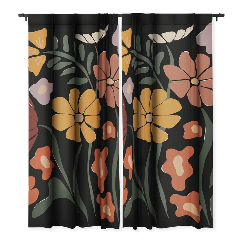 Miho TROPICAL floral night 84" x 50" Single Panel Blackout Window Curtain - Deny Designs, 3 of 5