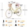 CAVINAS 24 Inch Steel Bike with Front V Brake and Rear Coaster,Cruiser Bicycle with Adjustable Leather Saddle and Grips for Girls,Yellow - 3 of 4