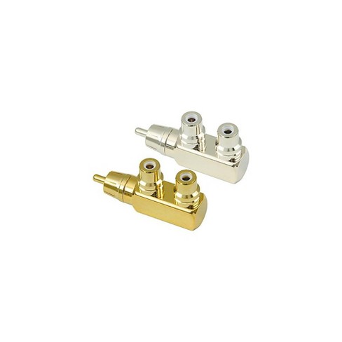 American Recorder Technologies RCA Male to 2 RCA Female Right Angle Adapter - image 1 of 2