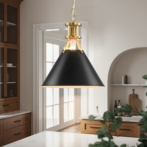 Rennnsan Eivora 12"W 1-Light Dome Modern Dimmable Pendant - 1 of 4