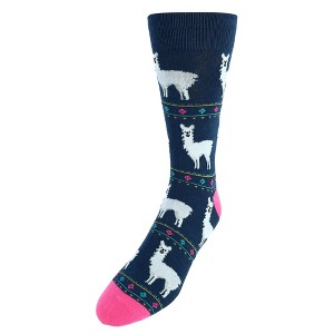 CTM Men's Alpaca Print Novelty Socks - 1 of 1