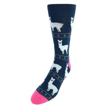 CTM Men's Alpaca Print Novelty Socks