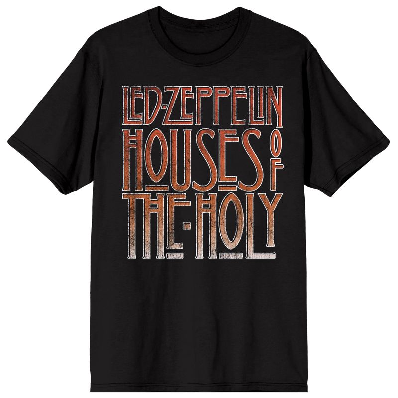Led Zeppelin Houses Of The Holy Crew Neck Short Sleeve Black Men's T-shirt, 1 of 4