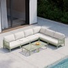 WestinTrends Playa Modern 6-Piece Polypropylene Resin Modular L Shaped Corner Patio Furniture Sectional, Green - 2 of 4