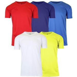 Galaxy By Harvic Men's Short Sleeve Moisture-Wicking Quick Dry Performance Crew Neck Tee- 5 Pack - 1 of 2