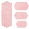 Waterford Tufted Bath Rug, Extra Soft and Absorbent, Non-Slip Bath Mats, Machine Washable bath rugs for Bathroom, 4 Pcs Set with Runner, Pink - 2 of 4