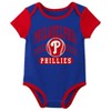 MLB Philadelphia Phillies Infant Boys' 3pk White Bodysuit - 3 of 4