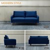 Velvet Sofa Mid-Century Modern Couch with Wooden Legs for Living Room - 4 of 4