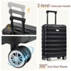 Syemin Luggage Hardshell Luggage Set 3 Piece Durable ABS and PC Travel Suitcase with Spinner Wheels for Men Women, Black, 19.5"*11.3"*29.4" - 2 of 4