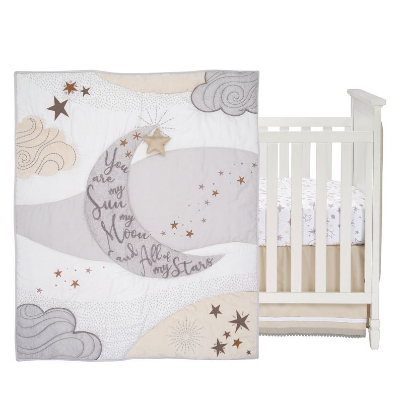 Lambs & Ivy Goodnight Moon 3-Piece Celestial Nursery Baby Crib Bedding Set, 2 of 11