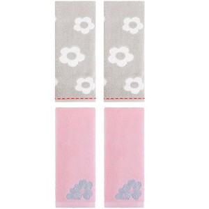 REGALWOVEN 4 Pcs Cute Floral Pattern Cotton Bathroom Soft Absorbent Hand Towel - 1 of 4