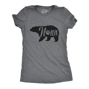 Womens Nana Bear T Shirt Cute Funny Grandmother Grandma Novelty Graphic Tee - Crazy Dog Women's T Shirt - 1 of 4