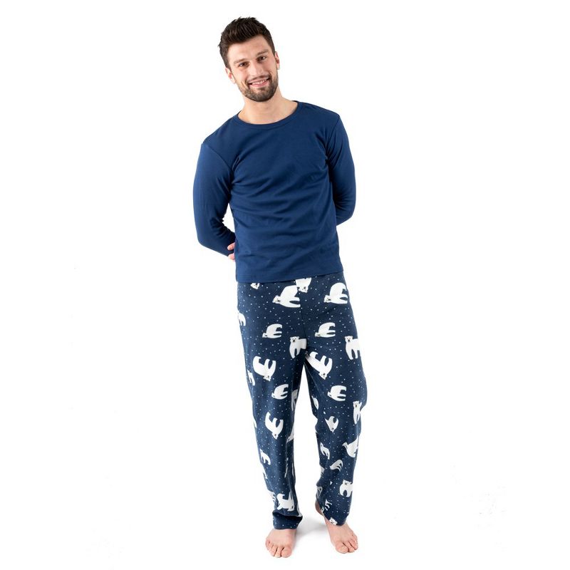 Leveret Mens Cotton Top Fleece Pant Pajamas, 1 of 3