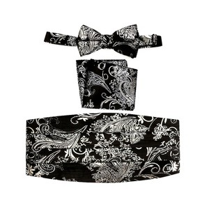 Gioberti Boy's Adjustable Satin and Paisley Cummerbund Set - 1 of 3