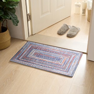 VECELO Front Door Mat Welcome Mat, Absorbent Muddy Kitchen Rugs, Non-Slip Rubber Backing Doormat - 1 of 4