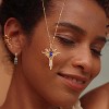 14K Gold Plated Charm Necklace – Dainty Bird, Cross, Heart & Moon Pendant for Women - 2 of 4