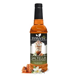 Syruvia SALTELLA Syrup Vanilla Salted Caramel for Coffee 25.4 fl oz Premium Coffee Flavoring Syrup - 1 of 4