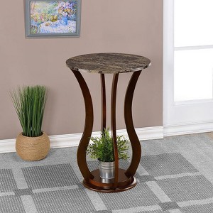 FONTOI End Tables Slim Side Table Morden Wooden End Table, Sturdy Solid construction Stand, Elegant Accent Furniture, Red, 18"*18"*28.5" - 1 of 2