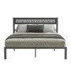 Galano Candence Calico Metal Frame Queen Platform Bed in Black, White - image 2 of 4