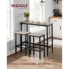 VASAGLE Bar Table and Chairs Set, Square Bar Table with 2 Bar Stools, Dining Pub Bar Table Set for 2, Living Room, Party Room - 2 of 4