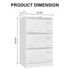 INFURNIC Decorative Storage Cabinet 3 Drawer Metal File Cabinet with Lock for Office Organization, White, 23"*43"*6" - 4 of 4