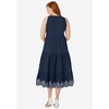 Jessica London Women's Plus Size Sleeveless Eyelet Poplin Dress - 3 of 4