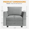 WhizMax  Modular Sectional Sleeper Sofa Couch with Storage Seat, Reversible Modular Sofa Couch with Storage Ottoman, Linen Fabric (Light Grey) - 2 of 4