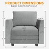 WhizMax  Modular Sectional Sleeper Sofa Couch with Storage Seat, Reversible Modular Sofa Couch with Storage Ottoman, Linen Fabric (Light Grey) - image 2 of 4