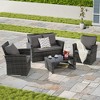 CAVINAS Patio Table and Chairs Set, Rattan Chairs Wicker Patio Furniture, Modern Outdoor Seating Set with Footstool for Balcony - 4 of 4
