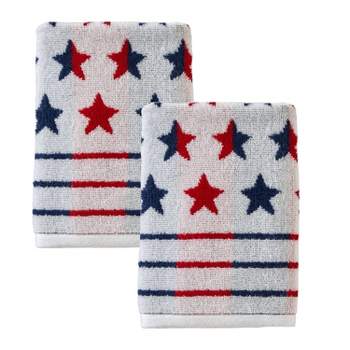 2pc Red White and Stars Hand Towel Set - SKL Home