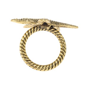 Unique Bargains Napkin Rings Stainless Steel Gold Tone 1 Pcs - 1 of 3