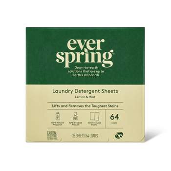 Lemon & Mint Laundry Detergent Sheets - 64 Loads - Everspring™
