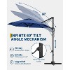 TackView 10Ft Patio Cantilever Umbrella with Solar LED Lights, 8 Ribs Offset Market Umbrella, 360-Degree Rotation, with Cross Base for Backyard - 4 of 4