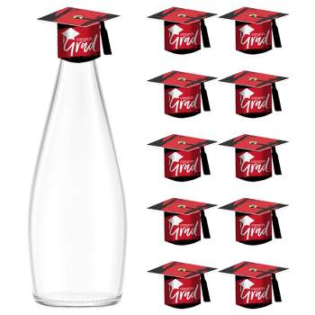 Big Dot of Happiness Red Grad - Best is Yet to Come - DIY Grad Cap Red Graduation Party Bottle Topper Decorations - Set of 20