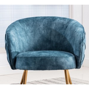 NicBex Velvet Accent Chair,Upholstered Living Room Chairs with Curved Button-Tufted Back and Metal Legs,Cozy Armchair,Club Chairs for Living Room - 1 of 4