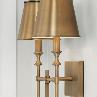 Aged Brass Dual Light Dimmable Wall Sconce