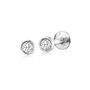 RS Pure by Ross-Simons 0.10 ct. t.w. Bezel-Set Diamond Flat-Back Stud Earrings in Sterling Silver - 1 of 4
