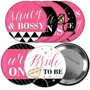 Big Dot of Happiness Girls Night Out - 3 inch Bachelorette Party Badge - Pinback Buttons - Set of 8 - 1 of 4