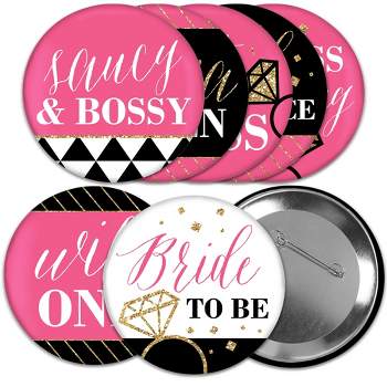 Big Dot of Happiness Bride-To-Be - Bridal Shower & Classy Bachelorette  Party Circle Sticker Labels - 24 Count