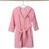 Personalized Linum Kids 100% Polyester SUPER PLUSH Double Brushed Hooded Bathrobe in Purple Script Font - 2 of 3