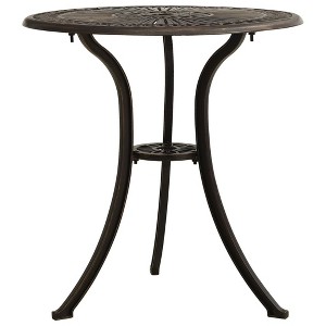 vidaXL Outdoor Dining Table Garden Patio Table with Glass Top Cast Aluminum - 1 of 4
