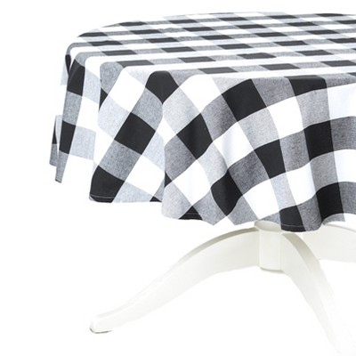 Lakeside Buffalo Check Tablecloth Round - Farmhouse Table Cloth with Vintage Look