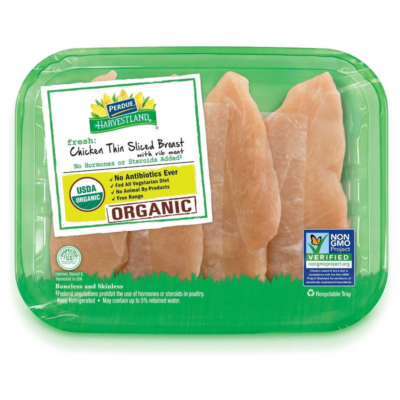 Perdue Harvestland Organic Thin Sliced Chicken Breast - 0.8-1.45lbs - price per lb, 1 of 8
