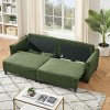 JOYRACER Convertible Sleeper Sofa in Corduroy with Hidden Storage, Sofa Bed with 2 Throw Pillows, Couch for Living Rooms & Diverse Scenes - 2 of 4