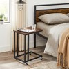 End Table, C Shaped TV Tray with Metal Frame Rolling Casters for Coffee Laptop Mobile Tablet, Industrial Side Table - 3 of 4