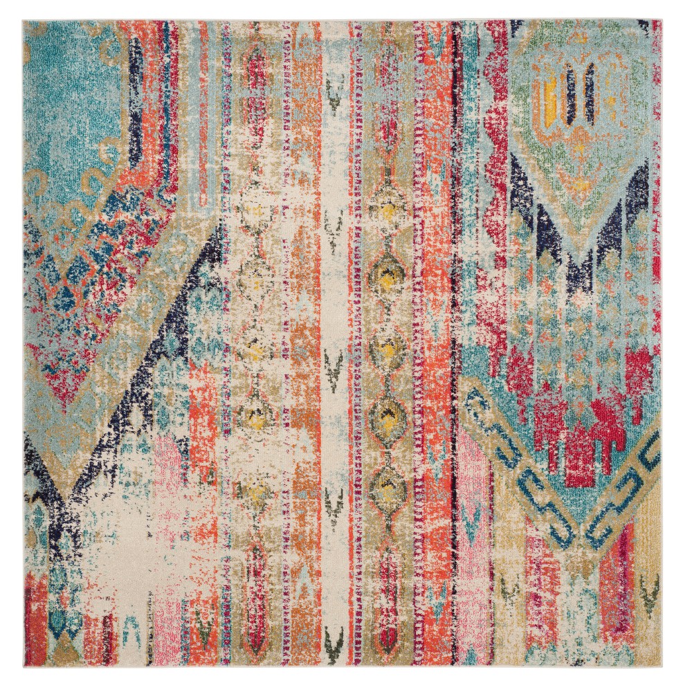 Geometric Loomed Square Area Rug 9'x9' - Safavieh