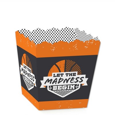 Big Dot of Happiness Basketball - Let The Madness Begin - Party Mini Favor Boxes - College Basketball Party Treat Candy Boxes - Set of 12